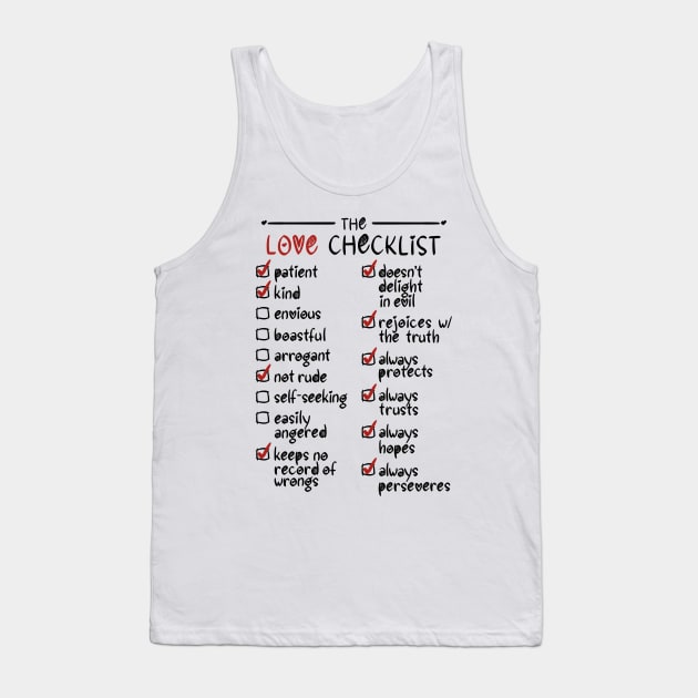 The Love Checklist Tank Top by Sketchbook ni Abi